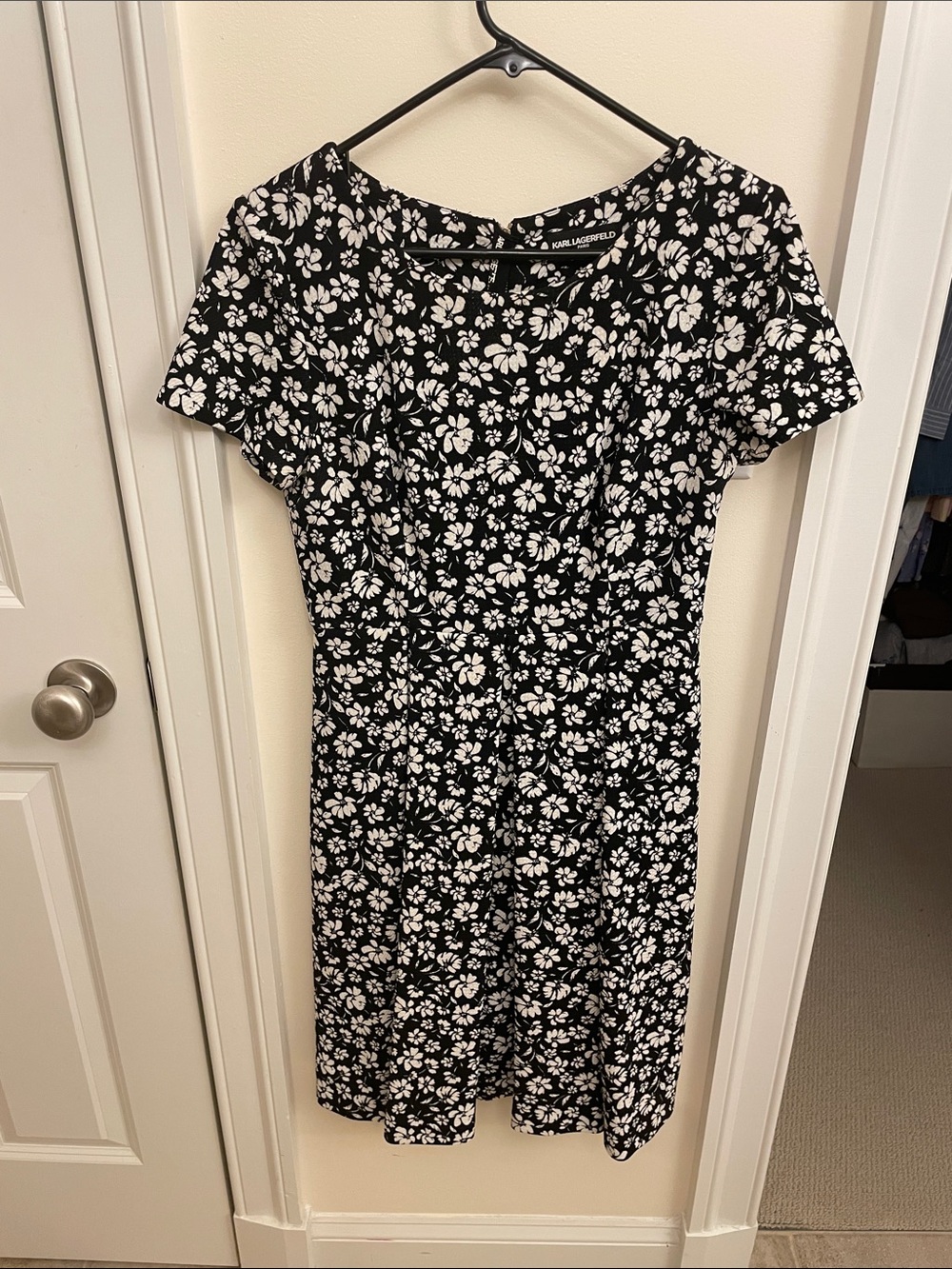 Karl Lagerfeld Black and White Floral Midi Dress